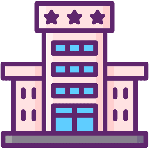 Hotel vacations architecture and city holidays icon