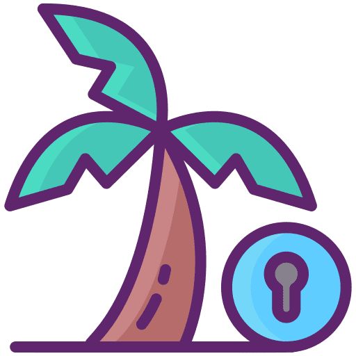 Beach keyhole beach holidays icon