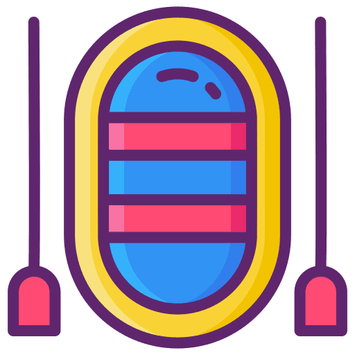 Boat rafting transportation leisure icon