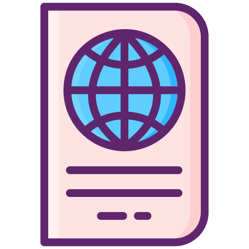 Passport document travel identity icon