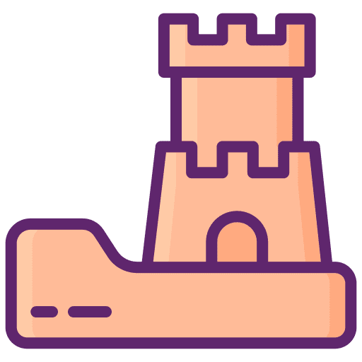 Sand castle holidays beach kid and baby icon