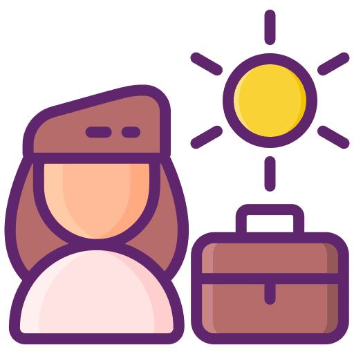 Worker professions and jobs seasonal briefcase icon