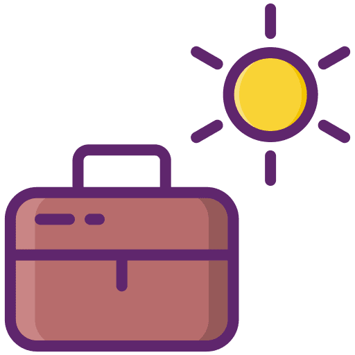 Briefcase seasonal bag sun icon