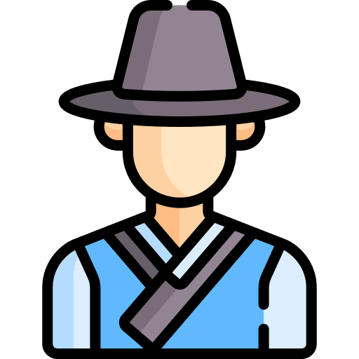 Man korea cultures costume icon Man korea cultures costume icon