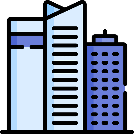 Myeongdong neighborhood seoul skyscrapers icon