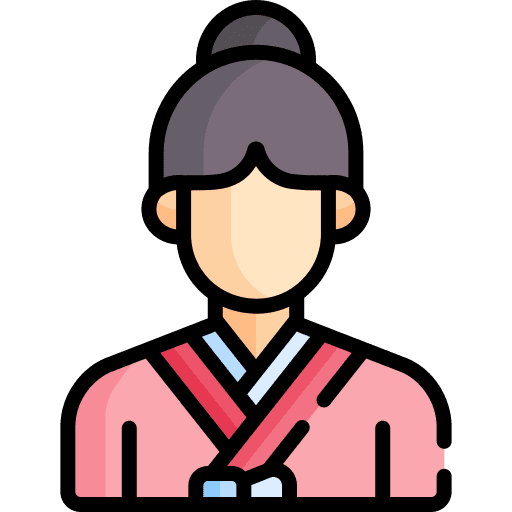 Woman traditional dress korean user icon Woman traditional dress korean user icon