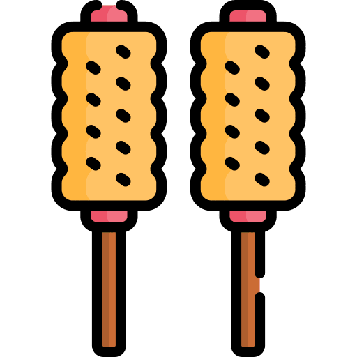 Fish cake traditional skewer korean icon Fish cake traditional skewer korean icon