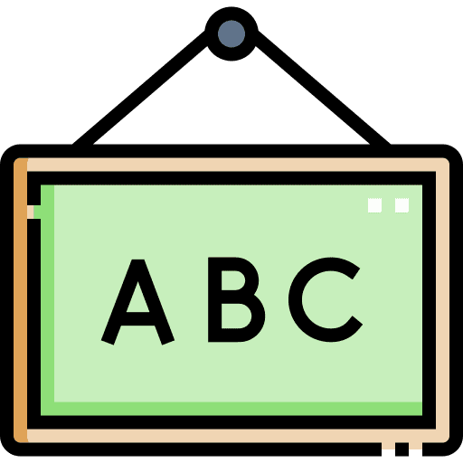 Blackboard abecedary class grammar icon Blackboard abecedary class grammar icon