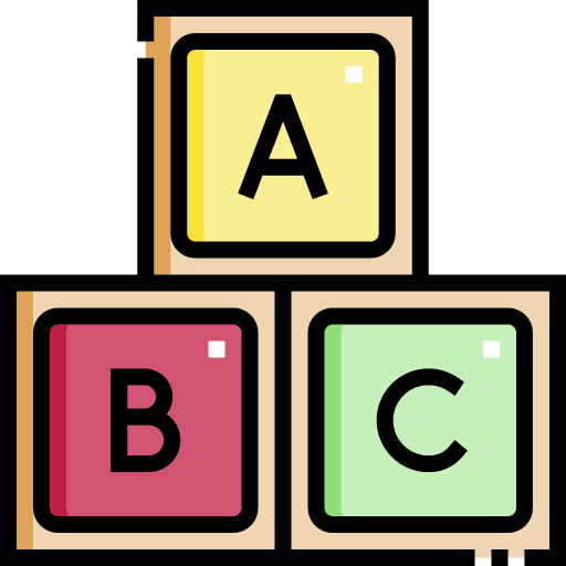 Blocks abc education cube icon