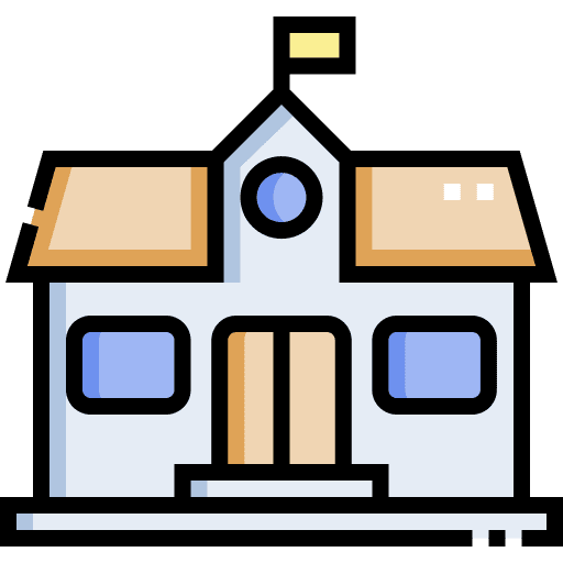 Kindergarten architecture and city kid and baby education icon Kindergarten architecture and city kid and baby education icon