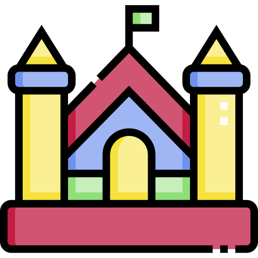 Bouncy castle castle kid and baby children icon Bouncy castle castle kid and baby children icon