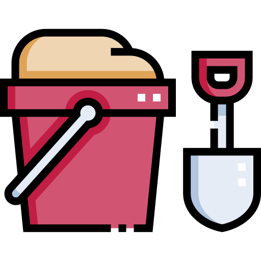 Sand bucket firefighting tool kid and baby icon Sand bucket firefighting tool kid and baby icon
