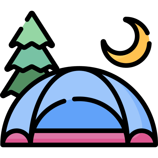Camp excursion nature camp icon