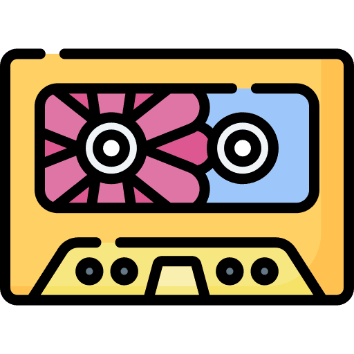 Casette music and multimedia casette sound icon