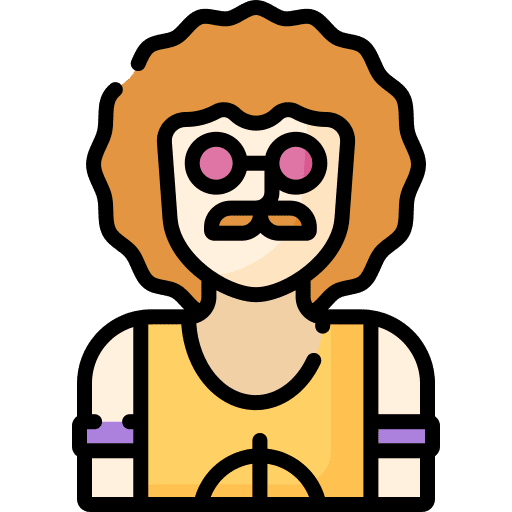 Hippie urban tribe moustache 70s icon