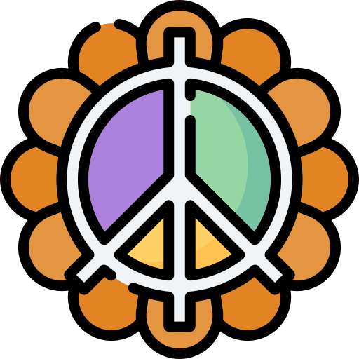 Peace sign flowers hippy peace sign icon