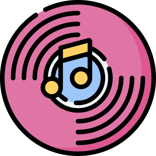 Vinyl disc music and multimedia record player music icon