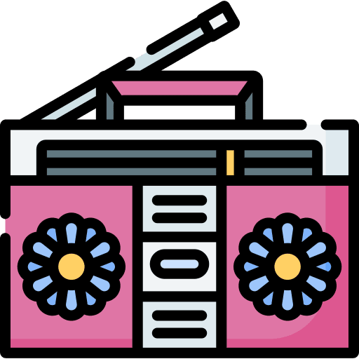 Radio hippie peace multimedia icon