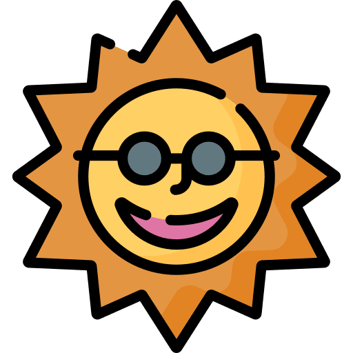 Sun sunglasses season weather icon