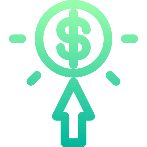 Cost per click cost per click coins cash icon