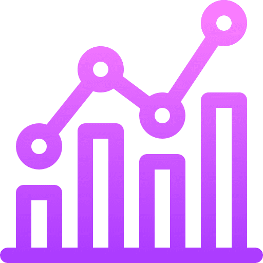 Statistics bar chart business and finance analytics icon