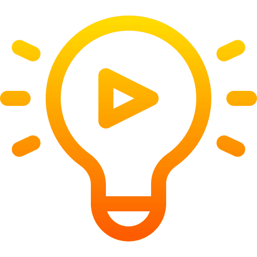 Idea light bulb video marketing icon Idea light bulb video marketing icon