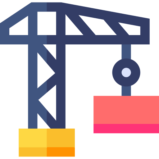 Crane construction and tools crane shipping and delivery icon