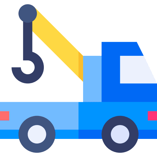 Crane truck car breakdown transportation tow truck icon