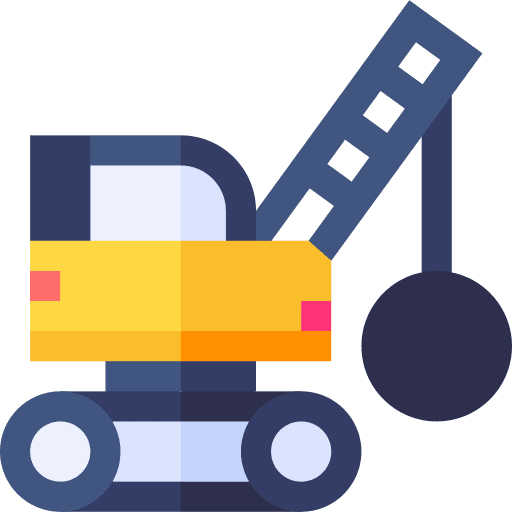 Demolition crane demolition crane transportation vehicle icon