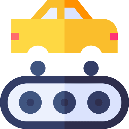 Factory model transport design icon