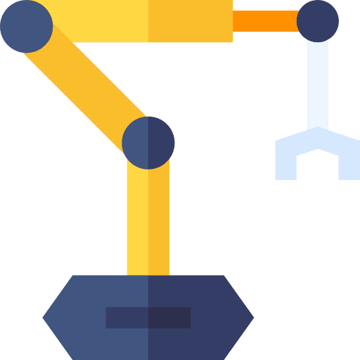 Robotic arm factory robotic electronic device icon
