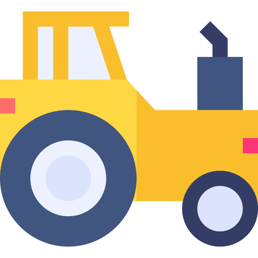 Tractor agriculture farming and gardening farm icon