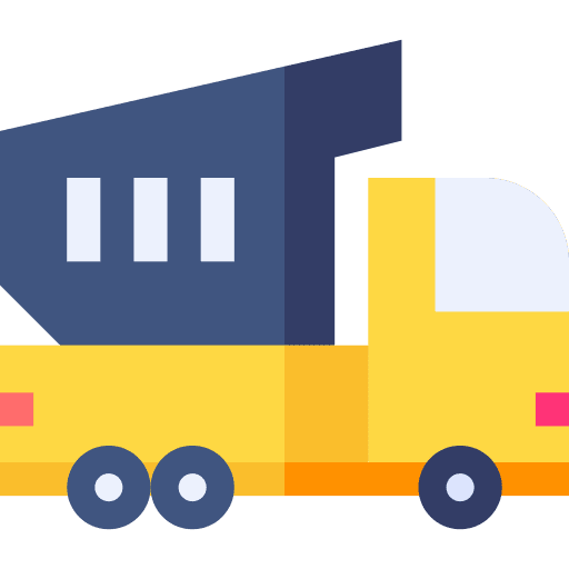 Dump truck heavy machinery dump truck transportation icon