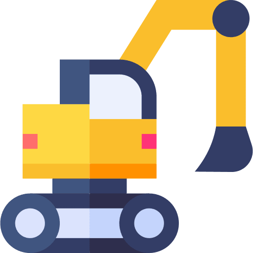Excavator crane backhoe truck icon