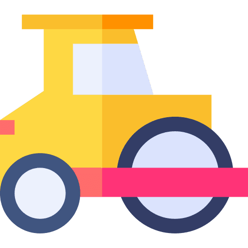 Road roller transportation trucking construction icon