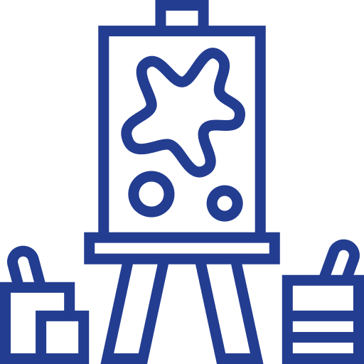 Art board easel creative icon Art board easel creative icon
