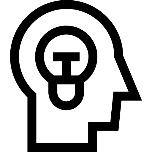 Idea head thinking bright icon