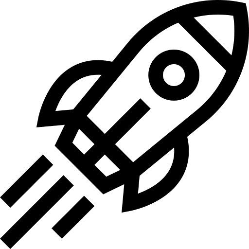 Rocket spaceship accelerate boost icon