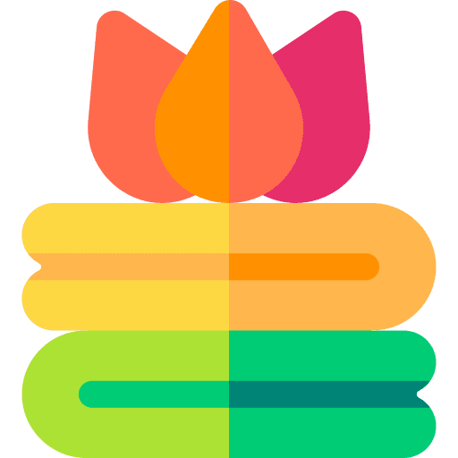 Towel spa wellness botanical icon Towel spa wellness botanical icon