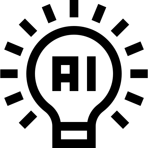 Artificial intelligence light bulb electronics innovation icon