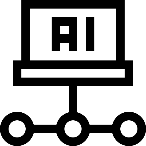 Artificial intelligence network laptop electronics icon