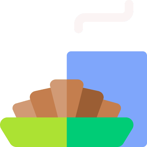Breakfast morning coffee croissant coffee cup icon Breakfast morning coffee croissant coffee cup icon