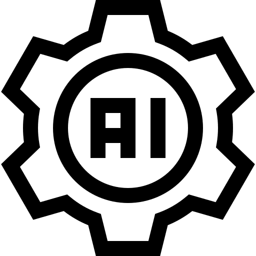 Artificial intelligence management gear configuration icon