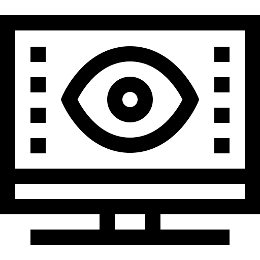Computer artificial intelligence computing monitoring icon Computer artificial intelligence computing monitoring icon