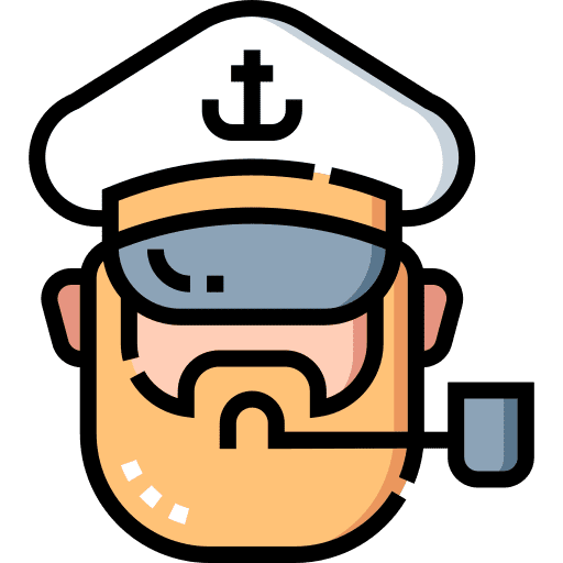 Captain professions and jobs sailor transportation icon