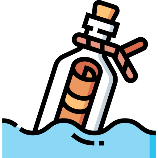 Message in a bottle water communications ocean icon