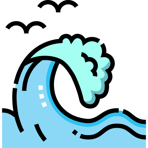 Waves ocean summer nature icon Waves ocean summer nature icon