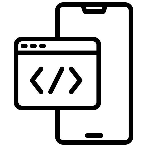 Coding device coding phone icon Coding device coding phone icon
