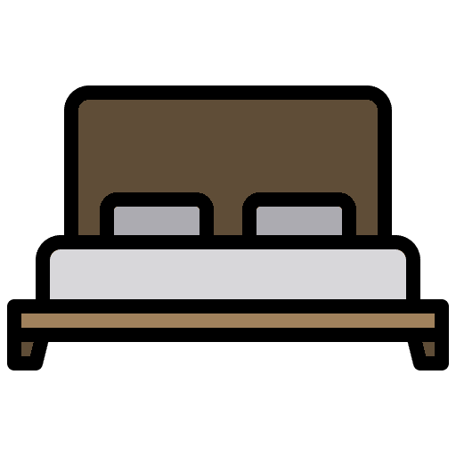 Bed rest house things double bed icon