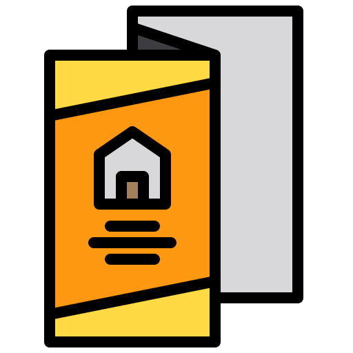 Brochures files and folders printed folded icon Brochures files and folders printed folded icon